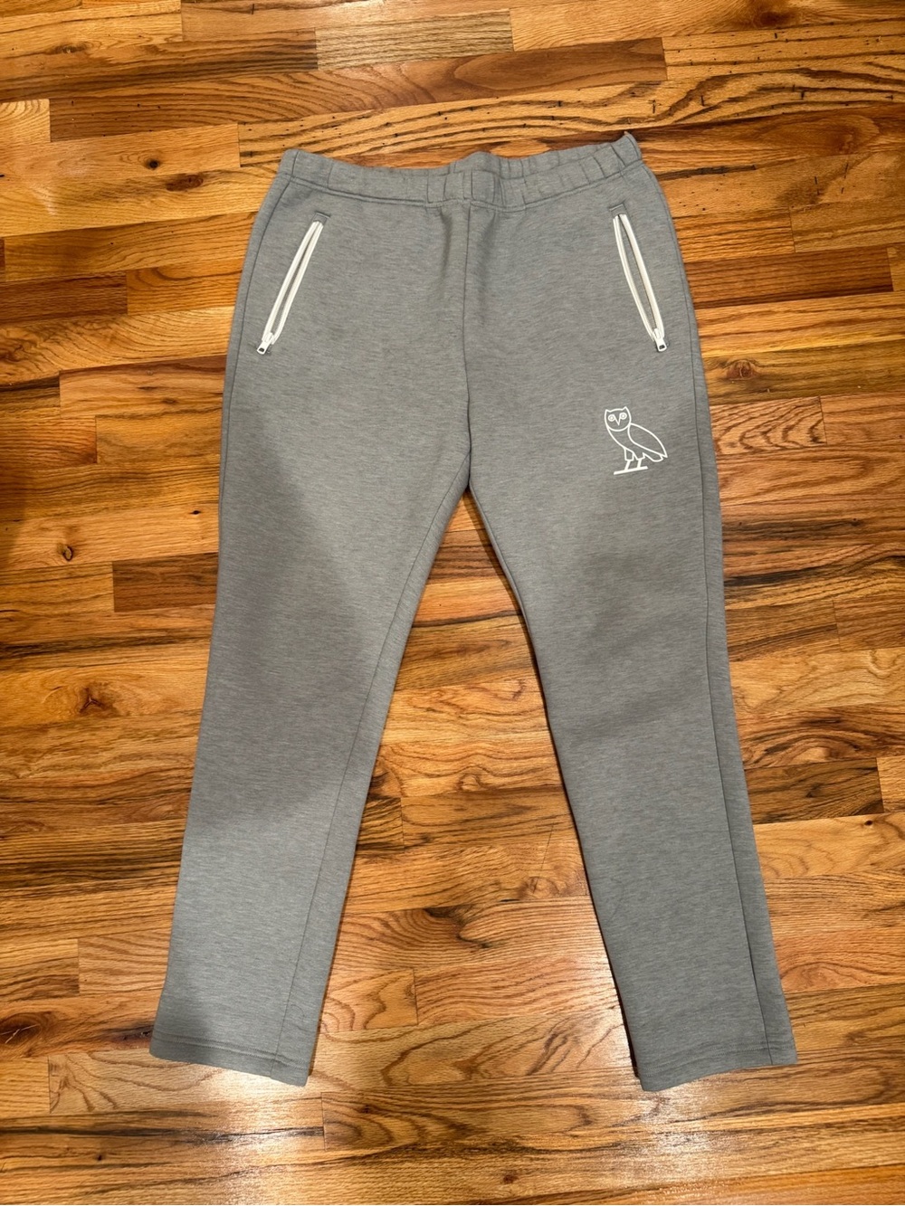 OVO Grey Sweatpants with White Zip Details